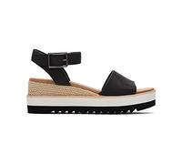 TOMS Women's Diana Sandal, Black Leather, 7