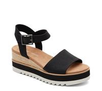 TOMS Women's Diana Sandal, Black Wide Width Heavy Canvas, 6