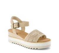 TOMS Women's Diana Sandal, Champagne Metallic Basket Weave/Suede, 3 UK