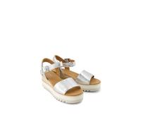 (Silver, 6 (Adults')) TOMS Diana Leather Women's Silver Wedges