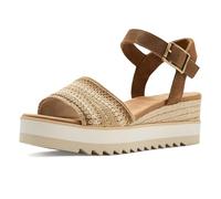 TOMS Women’s Diana Mule Wedge Sandal, Comfortable Slip-On with Cushioned Midsole & Wedge Heel for Day-to-Night Wear, Dark Beige, 8.5