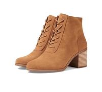 (Brown, 4 (Adults')) TOMS Evelyn Leather Women's Tan Heeled Ankle Boots
