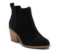TOMS Women's Everly Cutout Ankle Boot, Black Suede/Waffle Embossed, 6.5 UK