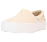 TOMS Women's Fenix Platform Slip-On Sneaker, Natural Undyed Metallic Linen Stripe, 10 UK