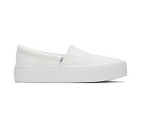 TOMS Women's Fenix Platform Slip-On Sneaker, White Washed Canvas, 7.5 UK