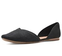 TOMS Women's Gemma D'Orsay Ballet Flat, Black Heritage Canvas/Leather/Embroidery, 4.5 UK
