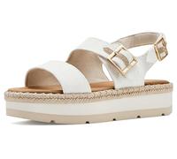 TOMS Women's Giana Espadrille Wedge Sandal, White, 7.5
