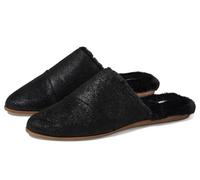 TOMS Women's Jade Mule, Black Metallic Suede/Faux Fur, 3.5 UK