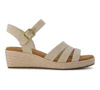 TOMS Women's Julia Wedge Sandal, Champagne Tonal Sparkle Woven, 7 UK