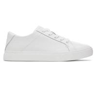 TOMS Women's Kameron Lace Up Sneaker, White Leather, 3 UK