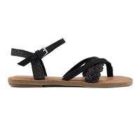 TOMS Women's Lexie Flat Sandal, Total Black, 5 UK