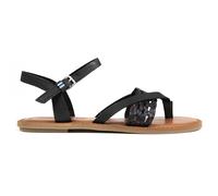 Toms Womens Lexie Sandals - Black Leather - Size UK 4