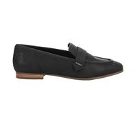 TOMS Womens Lynette Leather Loafers Flats Casual - Black, Black, 4 UK
