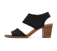 TOMS Women's Majorca Cutout Heeled Sandal, Black Melange Woven, 4.5 UK