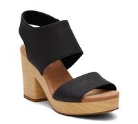 TOMS Women's Majorca Platform Espadrille Wedge Sandal, Black, 5.5 UK