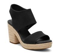 TOMS Women's Majorca Platform Heeled Sandal, Black/Black Basket Weave, 4 UK