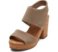TOMS Women's Majorca Platform Heeled Sandal, Dune Suede, 3.5 UK