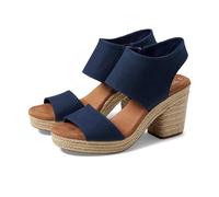 TOMS Women's Majorca Platform Heeled Sandal, Navy Basket Weave, 8 UK