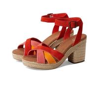 TOMS Womens Majorca Raffia Block Strappy Casual Sandals Casual High Heel 3" & Up - Beige, Flame, 6 UK