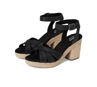 TOMS women's Majorca Strappy Heeled Sandal, Black, 4 UK