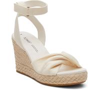 Toms Wedge Sandal Marisela – Slubby Woven Designer Summer Beach – Off-White