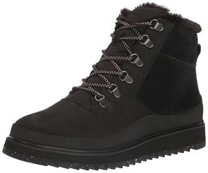 TOMS Women's Mojave Fashion Boot, Black Leather/Suede/Ridged, 3 UK