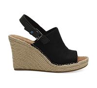 Toms Monica Wedge Sandal Womens | Slip On Shoes | Black | UK Size 4