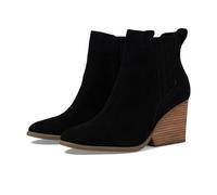 TOMS Womens Noa Ankle Round Toe Chelsea Casual Boots Ankle High Heel 3" & Up - Brown, Black Suede, 7 UK