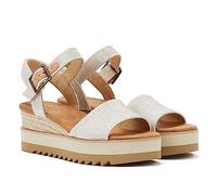 TOMS Wedge Sandal Diana Natural Yarn Dye Canvas Women's UK 4.5