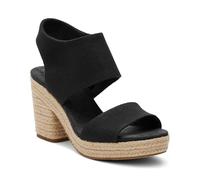 TOMS Women's Majorca Platform Heeled Sandal, Black/Black Basket Weave, 7 UK