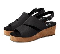 Toms Women's Claudine Wedge Flatform Sandal 8 (42) Black