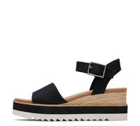 TOMS Women's Diana Wedge Sandal Black Heavy Canvas UK 3.5