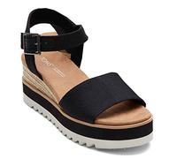 TOMS Women's Diana Wedge Sandal, Black Heavy Canvas, 6.5 UK
