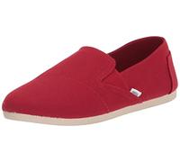 TOMS Women's Redondo Loafer Flat, Red Canvas, 10 UK