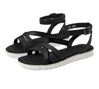 TOMS Women's Rory Flat Sandal, Black Leather/Suede, 7.5 UK