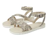 TOMS Women's Rory Flat Sandal, Fog Flocked Mini Cheetah/Suede, 4.5 UK