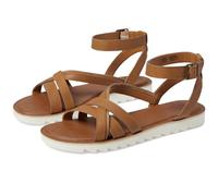 TOMS Women's Rory Flat Sandal, Tan Leather/Suede, 3 UK