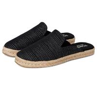 Toms Womens Santiago Mule, Black Metallic Linen Stripe, 8 UK