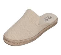 TOMS - Womens Santiago Mule Espadrille, Natural Undyed Metallic Linen Stripe, 8