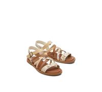 TOMS Women's Sephina Leather and Suede Sandal, Beige Abstract Cow Print, 4 UK