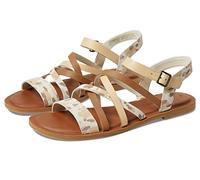 TOMS Women's Sephina Leather and Suede Sandal, Beige Abstract Cow Print, 5 UK