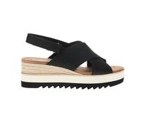 TOMS Women's Shayla Espadrille Wedge Sandal, Black, 7 UK