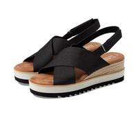 TOMS Women's Shayla Espadrille Wedge Sandal, Black, Size 6 UK
