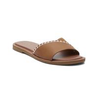 TOMS Women's Shea Slide Sandal, Tan Leather/Suede, 4.5 UK