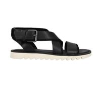 TOMS Women's Sidney Tread Flat Sandal, Black/Black, 5 UK