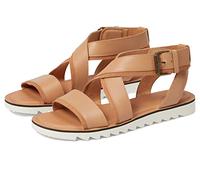 TOMS Women's Sidney Tread Leather and Suede Sandal, Warm Beige, 5.5 UK