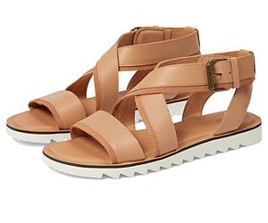 TOMS Women's Sidney Tread Leather and Suede Sandal, Warm Beige, 5.5 UK