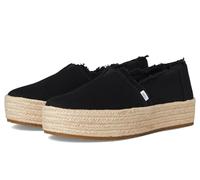 TOMS Women's Slip-On Espadrilles - Stylish Alpargata Design with Eco-Friendly Ortholite Insoles, Durable Textile Uppers, and Reliable Rubber Outsole Black
