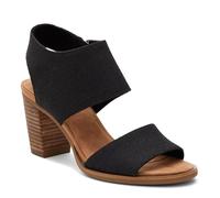 TOMS Women's Majorca Cutout Heeled Sandal, Black Melange Woven, 5 UK