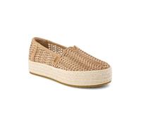 TOMS Women's Valencia Platform Espadrille, Textile Upper, OrthoLite Insole, Bronze Deco Basketweave, 7